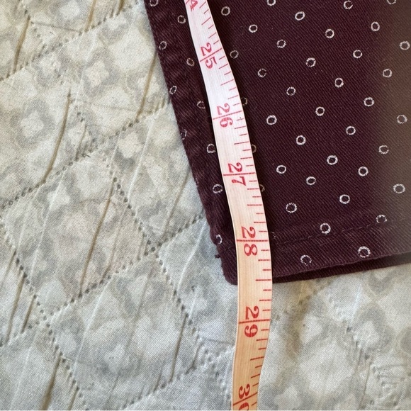 Roxy Low Rise Skinny Jeans Maroon Polka Dot Print - Picture 8 of 9